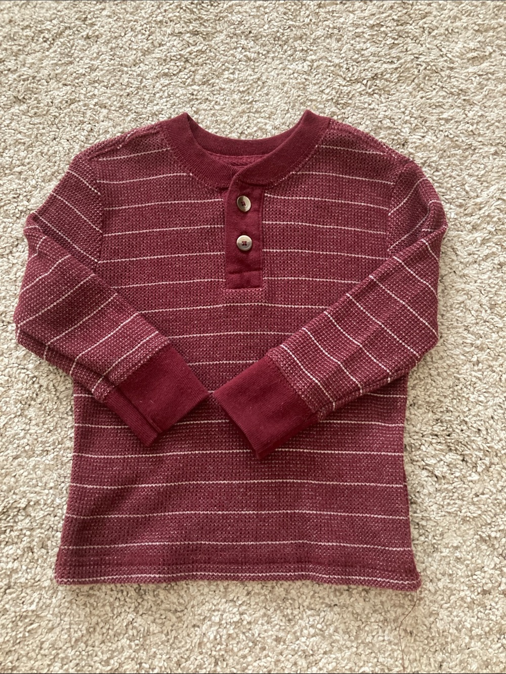 12 Month Henley Style Long Sleeve Maroon Shirt Aggies